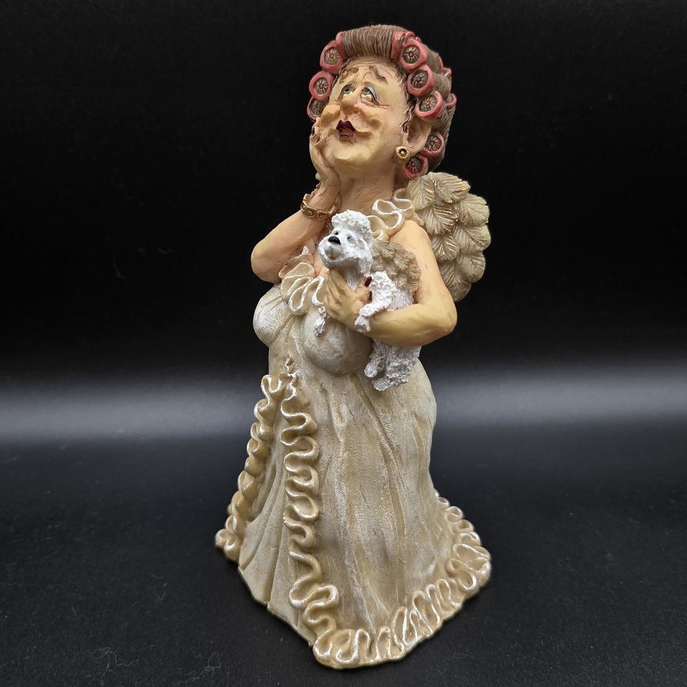 Guardian Grannies Blanche Hairdresser Angel w Winged Poodle Figurine - Picture 3 of 10